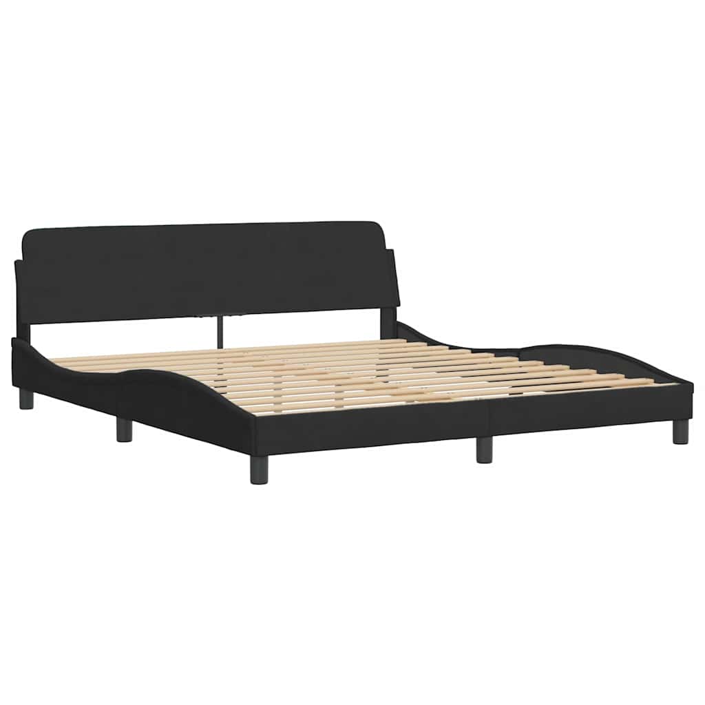 Bettgestell ohne Matratze Schwarz 180x200 cm Samt
