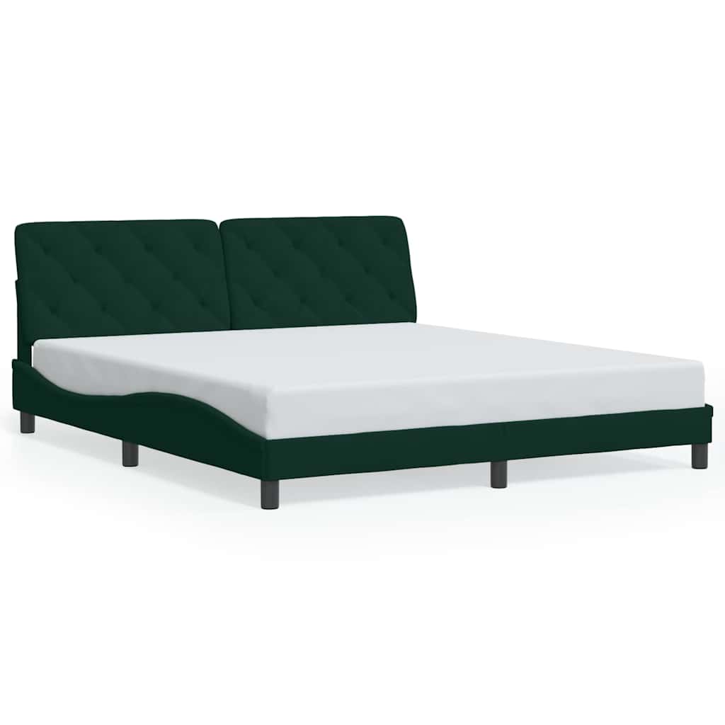 Bettgestell ohne Matratze Dunkelgrün 180x200 cm Samt