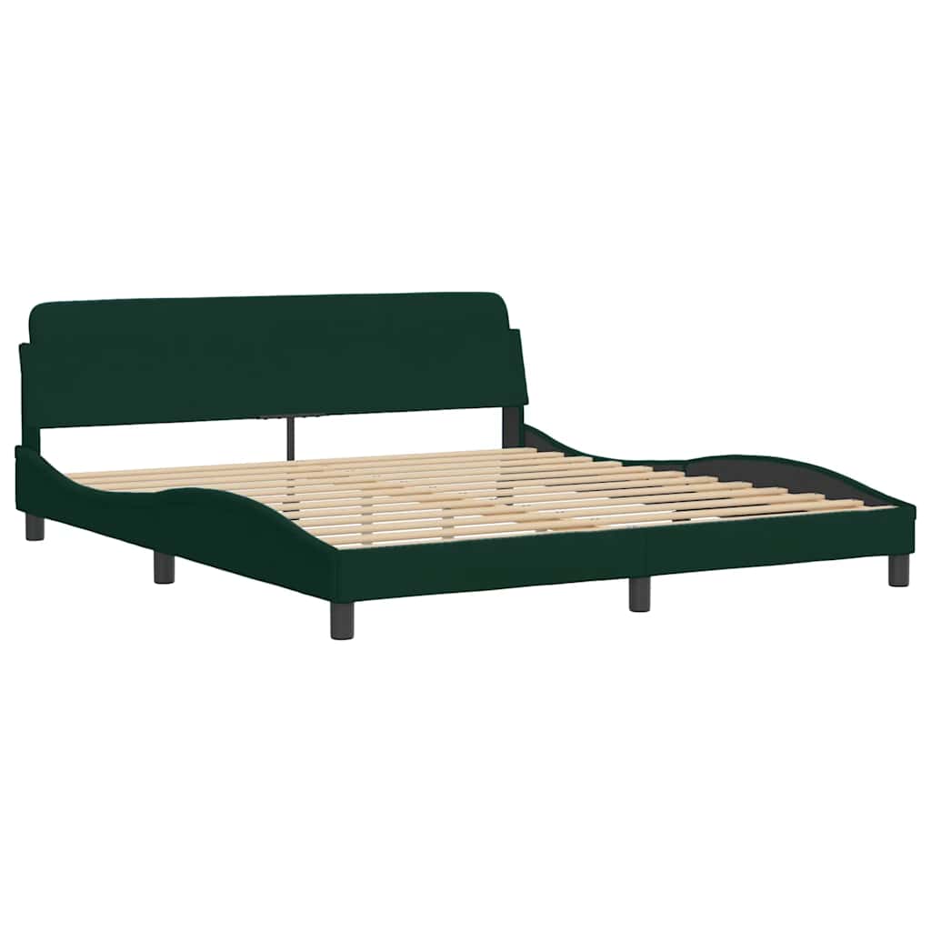 Bettgestell ohne Matratze Dunkelgrün 180x200 cm Samt