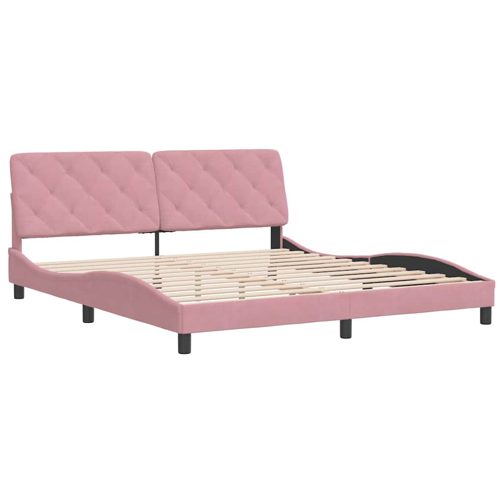 Bettgestell ohne Matratze Rosa 180x200 cm Samt