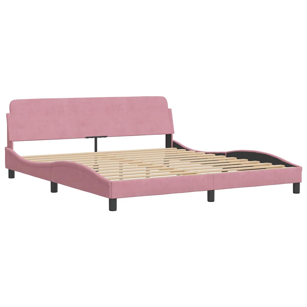 Bettgestell ohne Matratze Rosa 180x200 cm Samt