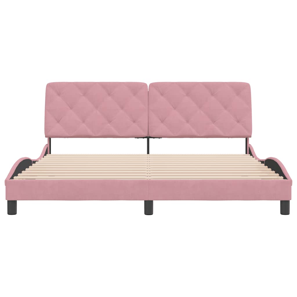 Bettgestell ohne Matratze Rosa 180x200 cm Samt
