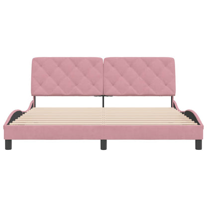 Bettgestell ohne Matratze Rosa 180x200 cm Samt