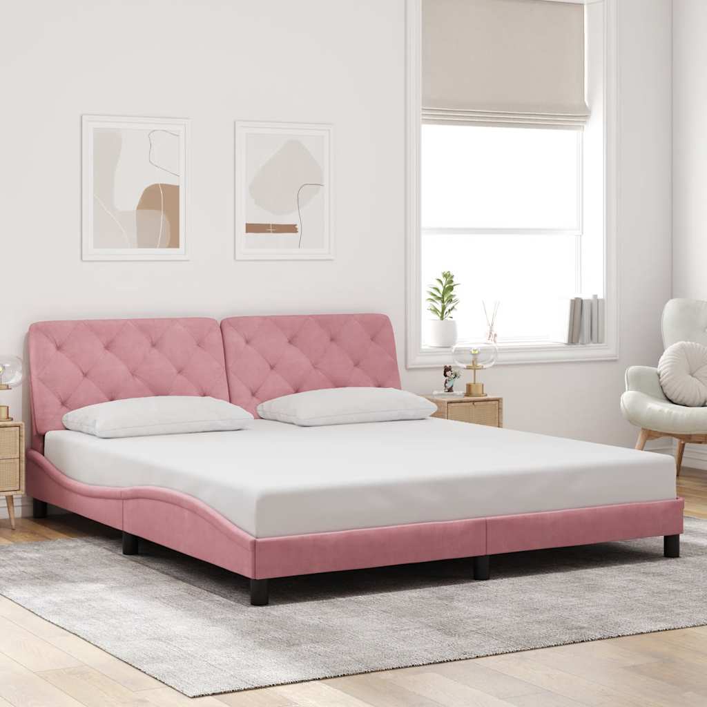 Bettgestell ohne Matratze Rosa 180x200 cm Samt