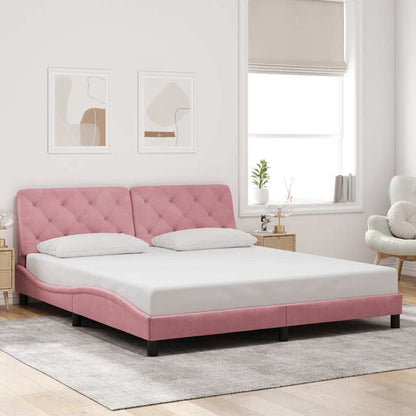 Bettgestell ohne Matratze Rosa 180x200 cm Samt