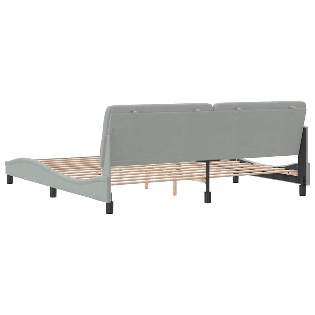 Bettgestell ohne Matratze Hellgrau 200x200 cm Samt