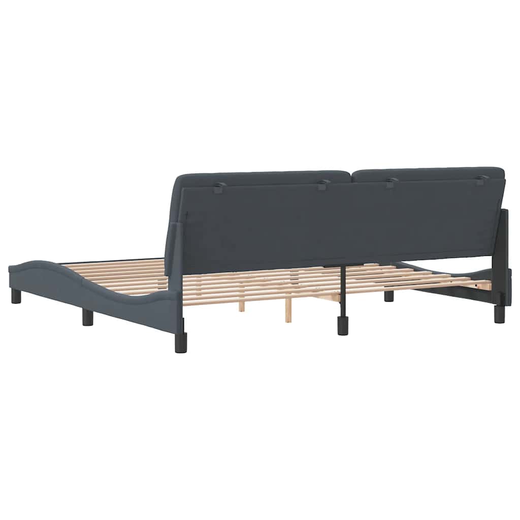 Bettgestell ohne Matratze Dunkelgrau 200x200 cm Samt