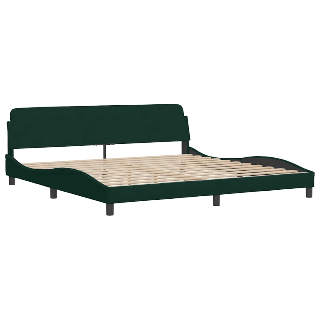 Bettgestell ohne Matratze Dunkelgrün 200x200 cm Samt