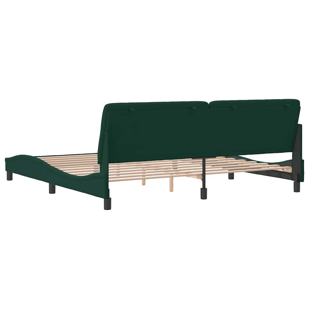Bettgestell ohne Matratze Dunkelgrün 200x200 cm Samt