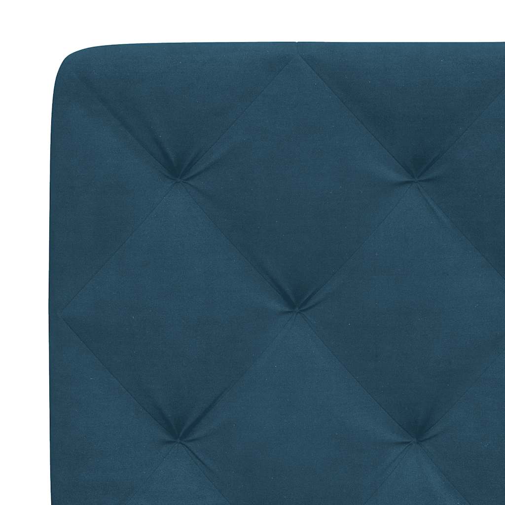 Bettgestell ohne Matratze Blau 200x200 cm Samt