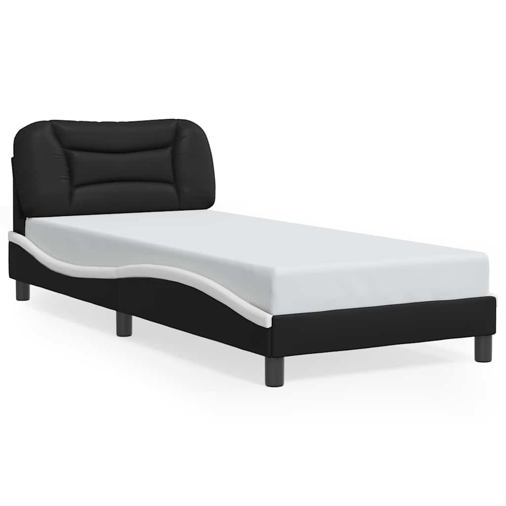 Bettgestell ohne Matratze "Hvar" Schwarz und Weiß 80x200 cm