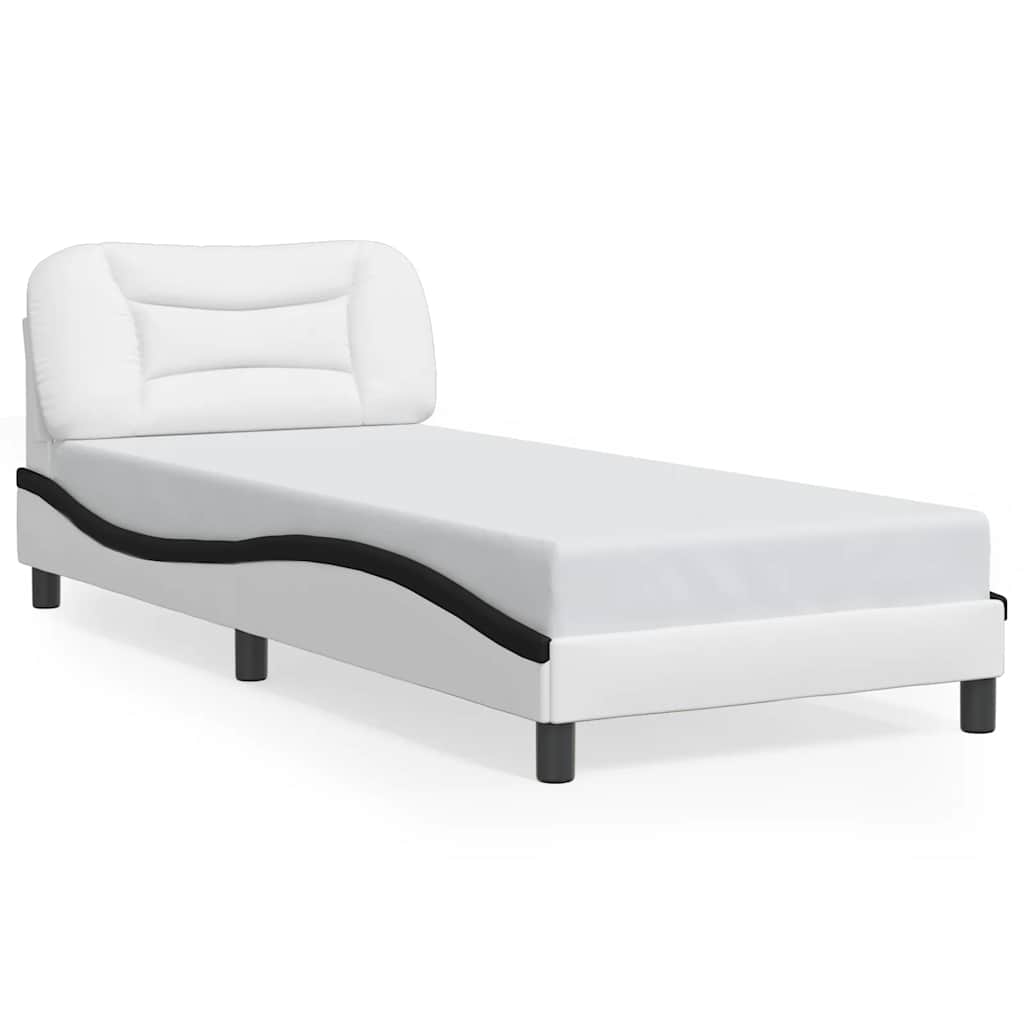 Bettgestell ohne Matratze "Hvar" Weiß und Schwarz 80x200 cm