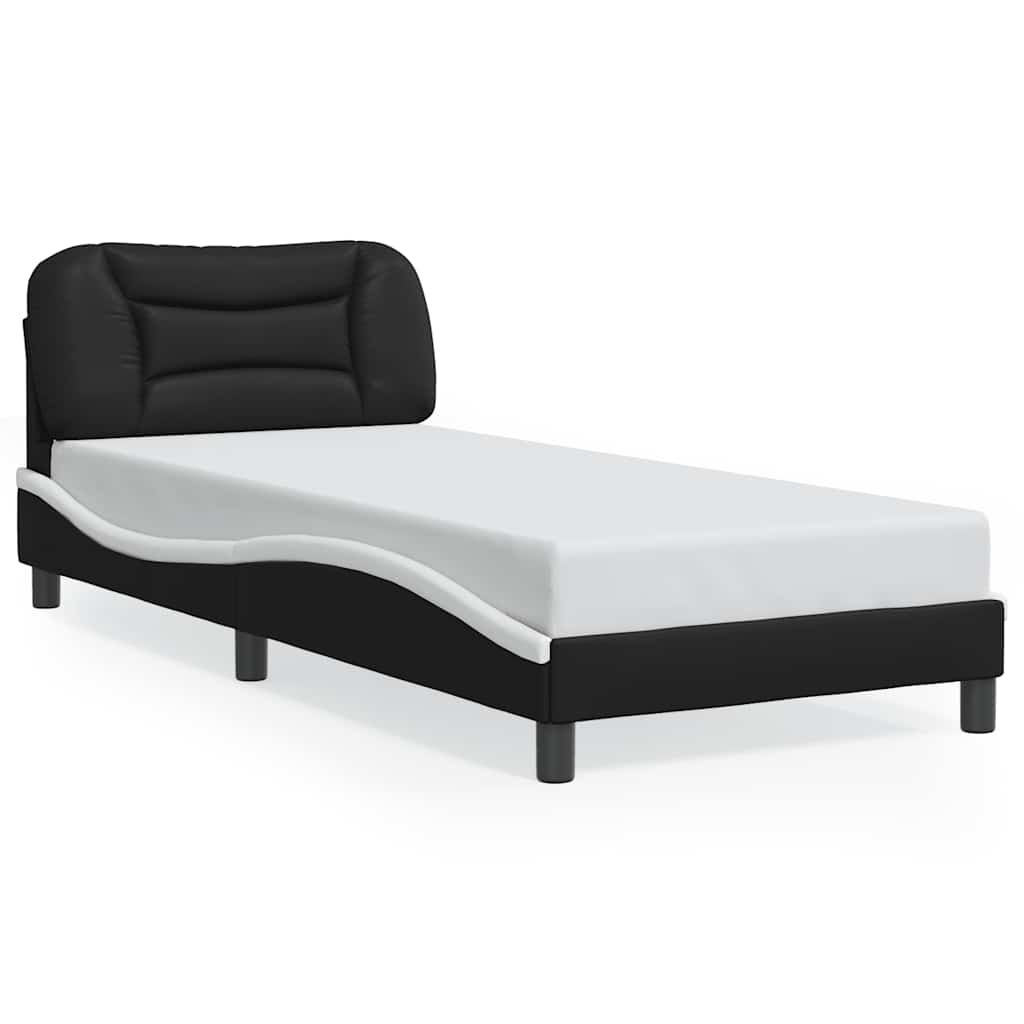 Bettgestell ohne Matratze "Hvar" Schwarz und Weiß 90x200 cm