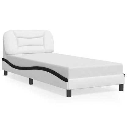 Bettgestell ohne Matratze "Hvar" Weiß und Schwarz 90x200 cm
