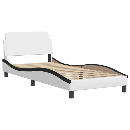 Bettgestell ohne Matratze "Hvar" Weiß und Schwarz 90x200 cm