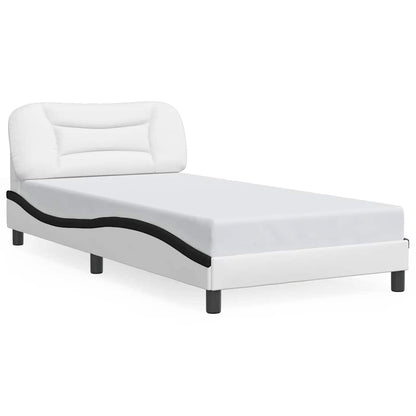Bettgestell ohne Matratze "Hvar" Weiß und Schwarz 100x200 cm