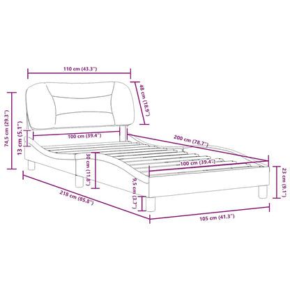 Bettgestell ohne Matratze "Hvar" Weiß und Schwarz 100x200 cm