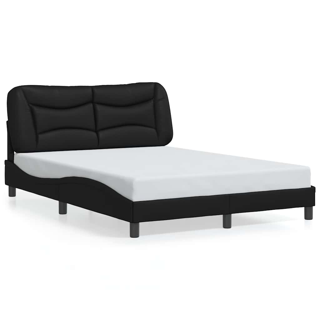 Bettgestell ohne Matratze "Hvar" Schwarz 120x200 cm Kunstleder