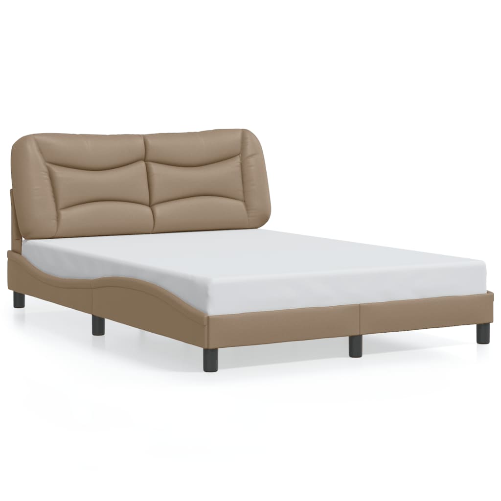 Bed frame with headboard cappuccino brown 120x200 cm artificial leather
