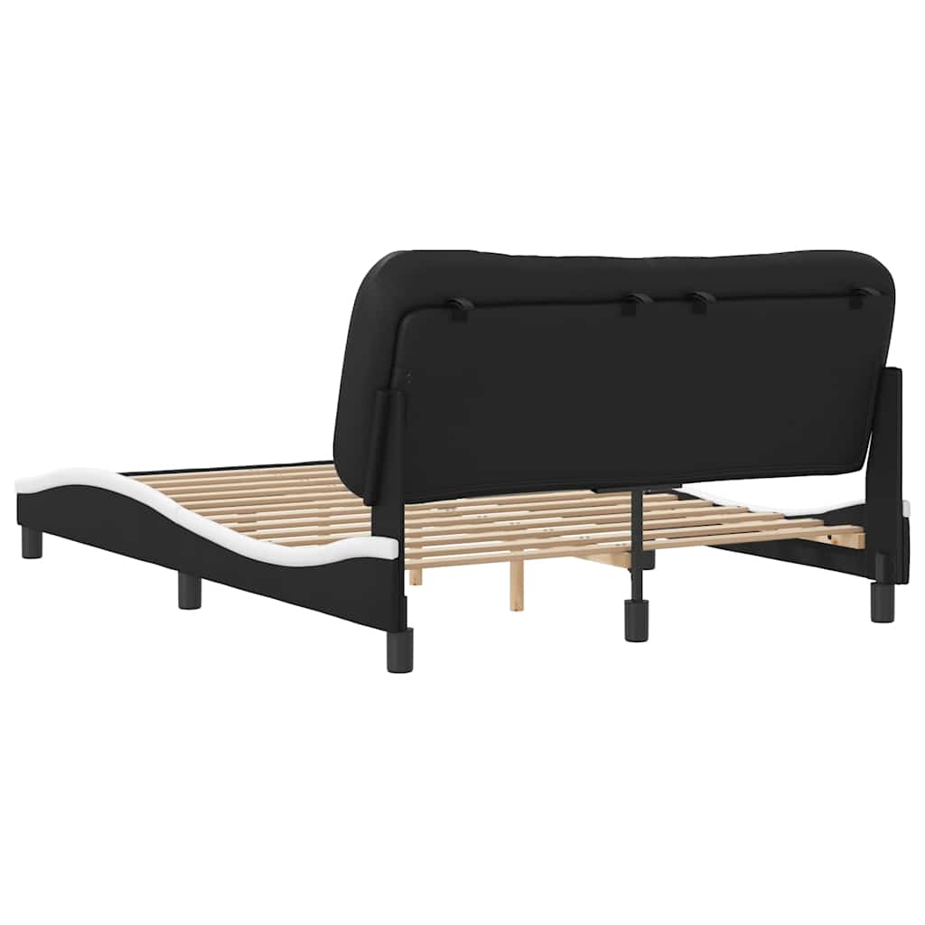Bettgestell ohne Matratze "Hvar" Schwarz und Weiß 120x200 cm