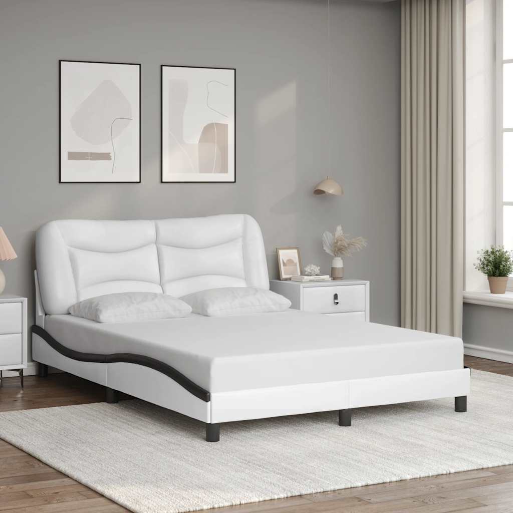 Bettgestell ohne Matratze "Hvar" Weiß und Schwarz 120x200 cm
