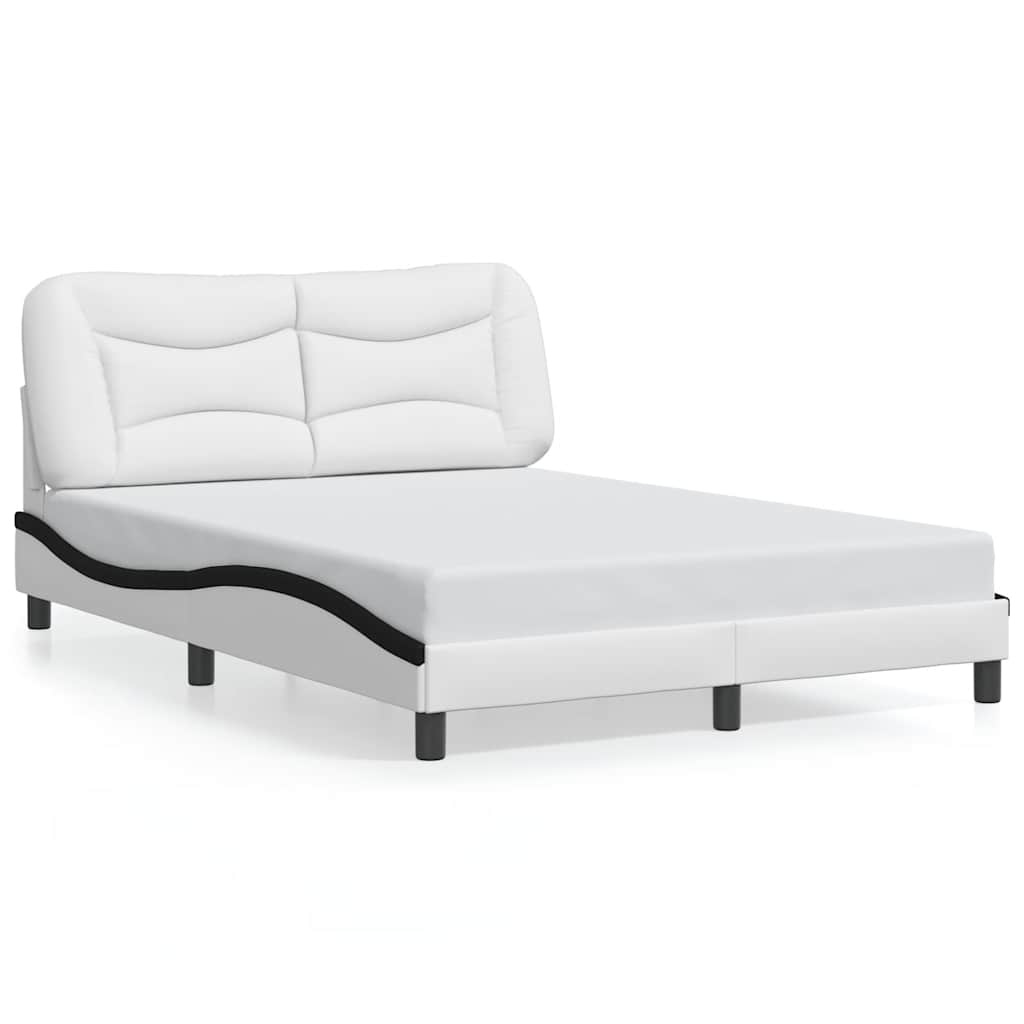 Bettgestell ohne Matratze "Hvar" Weiß und Schwarz 140x190 cm