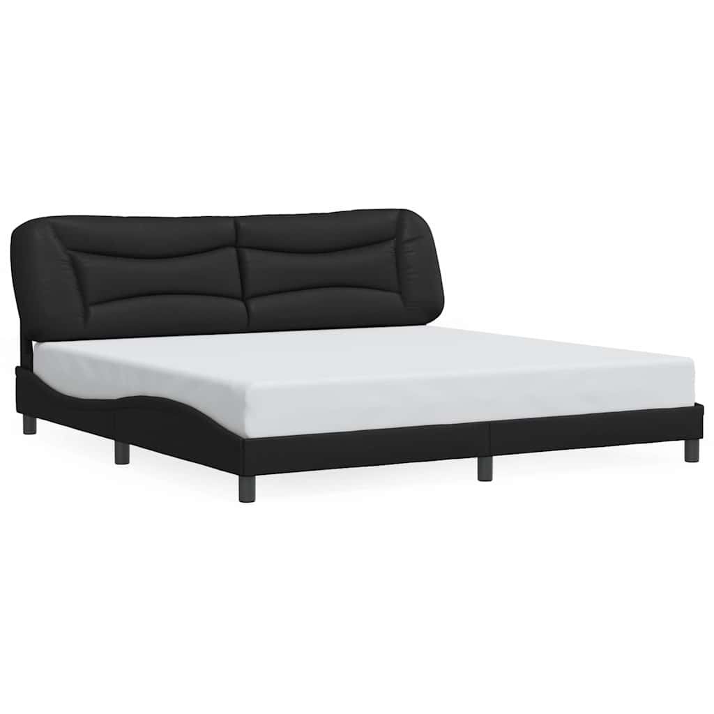 Bettgestell ohne Matratze "Hvar" Schwarz 200x200 cm Kunstleder