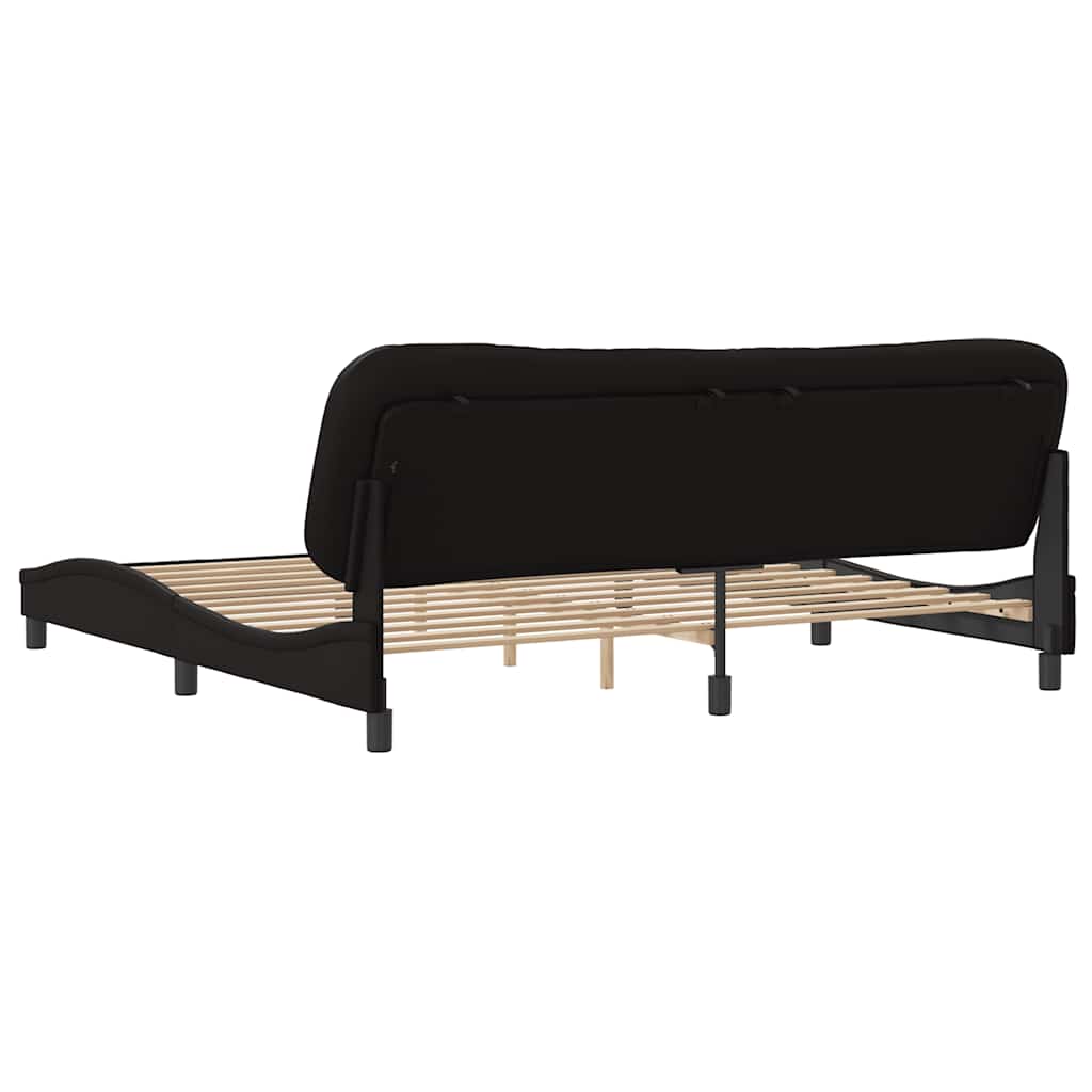 Bettgestell ohne Matratze "Hvar" Schwarz 200x200 cm Kunstleder
