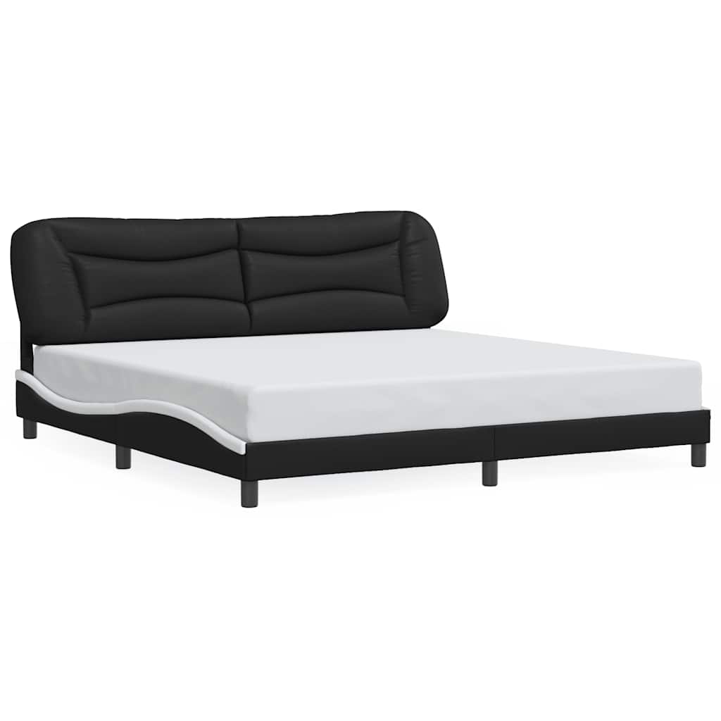 Bettgestell ohne Matratze "Hvar" Schwarz und Weiß 200x200 cm