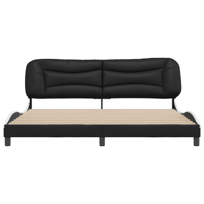 Bettgestell ohne Matratze "Hvar" Schwarz und Weiß 200x200 cm