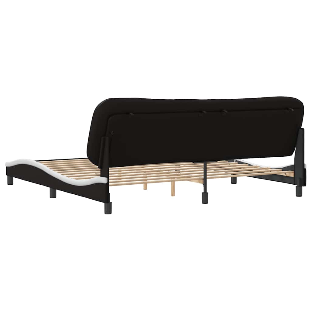 Bettgestell ohne Matratze "Hvar" Schwarz und Weiß 200x200 cm