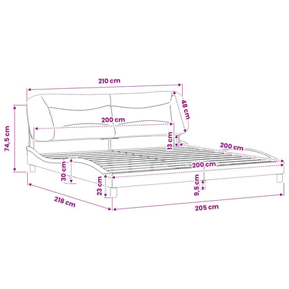 Bettgestell ohne Matratze "Hvar" Schwarz und Weiß 200x200 cm