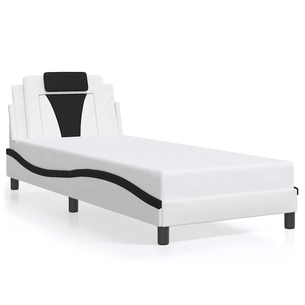 Bettgestell "Viana" ohne Matratze Weiß und Schwarz 90x190 cm