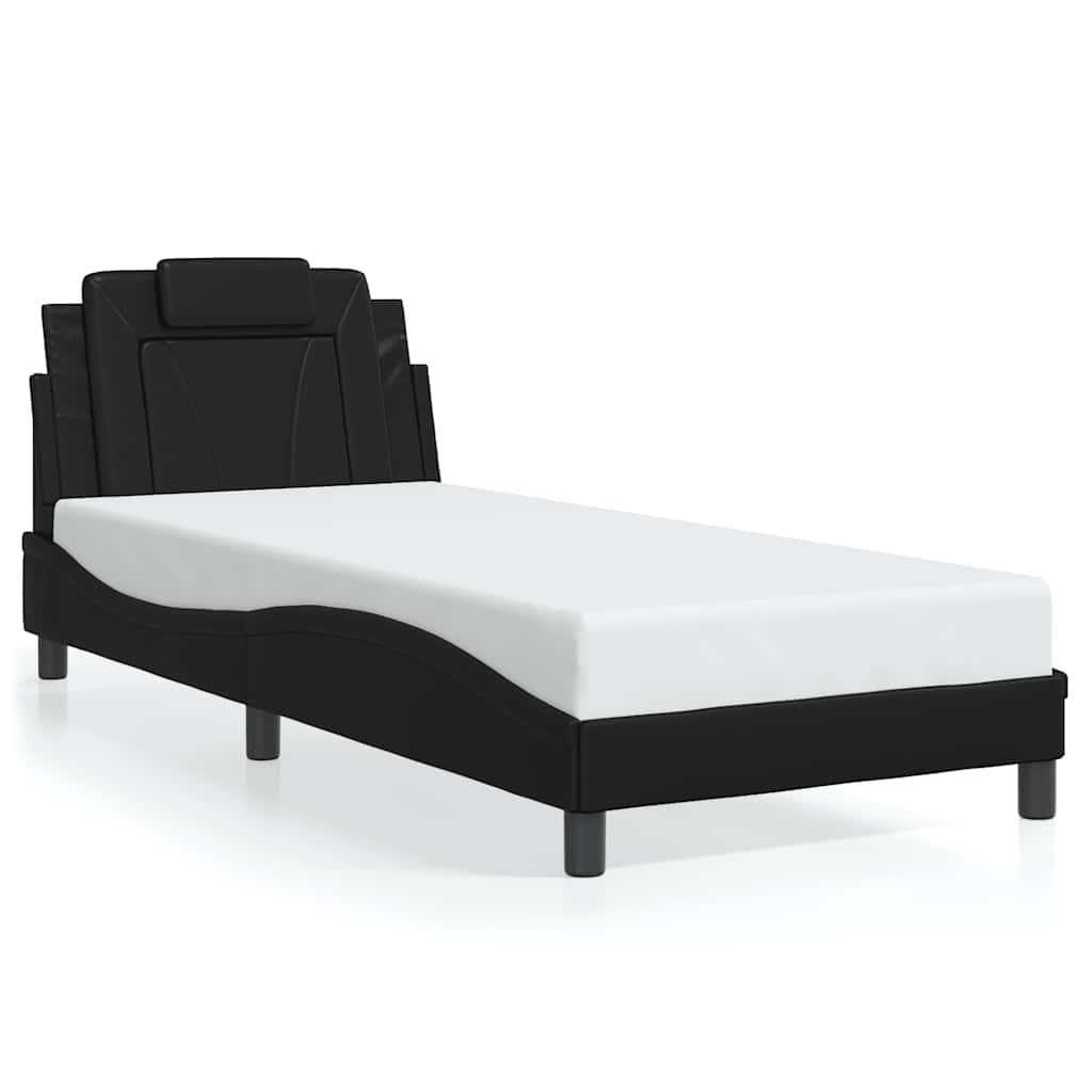 Bettgestell "Viana" ohne Matratze Schwarz 90x200 cm Kunstleder