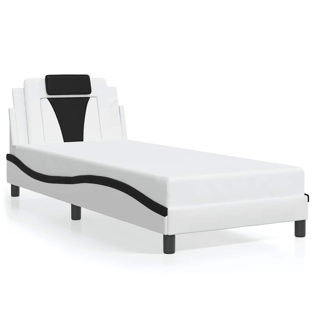 Bettgestell "Viana" ohne Matratze Weiß und Schwarz 90x200 cm