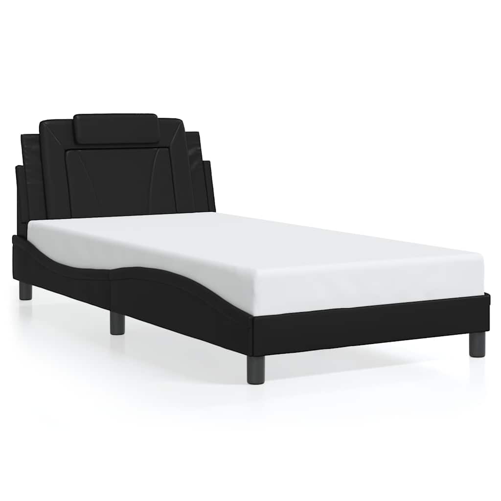 Bettgestell "Viana" ohne Matratze Schwarz 100x200 cm Kunstleder
