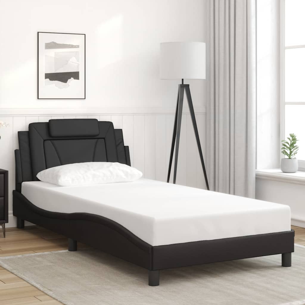 Bettgestell "Viana" ohne Matratze Schwarz 100x200 cm Kunstleder