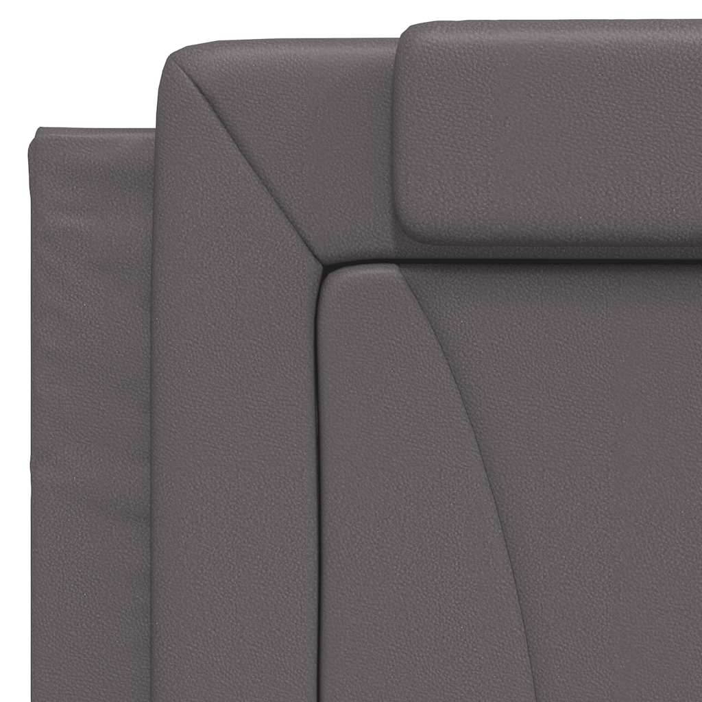 Bettgestell "Viana" ohne Matratze Grau 100x200 cm Kunstleder
