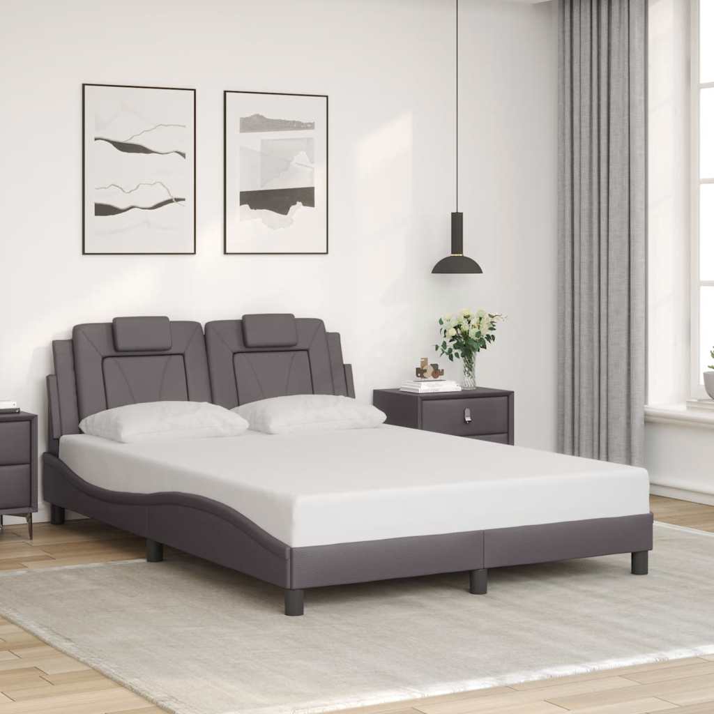 Bettgestell "Viana" ohne Matratze Grau 120x200 cm Kunstleder