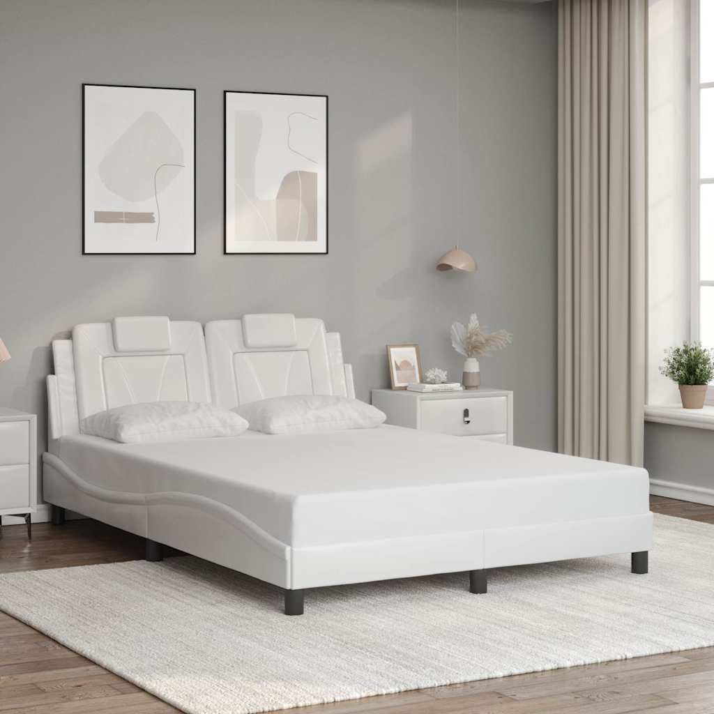 Bettgestell "Viana" ohne Matratze Weiß 140x200 cm Kunstleder