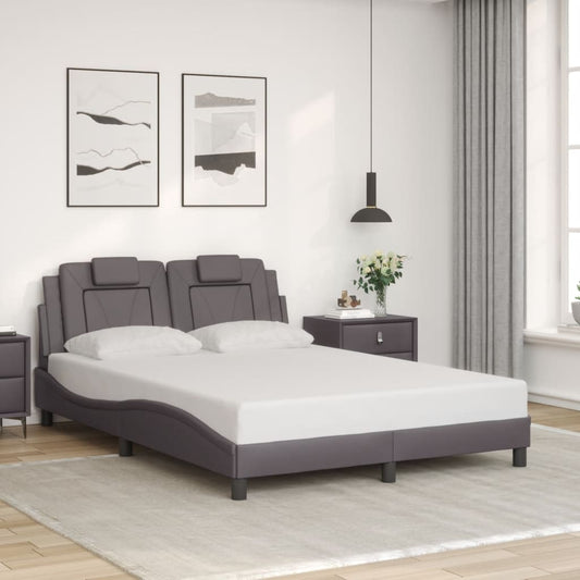 Bettgestell "Viana" ohne Matratze Grau 140x200 cm Kunstleder