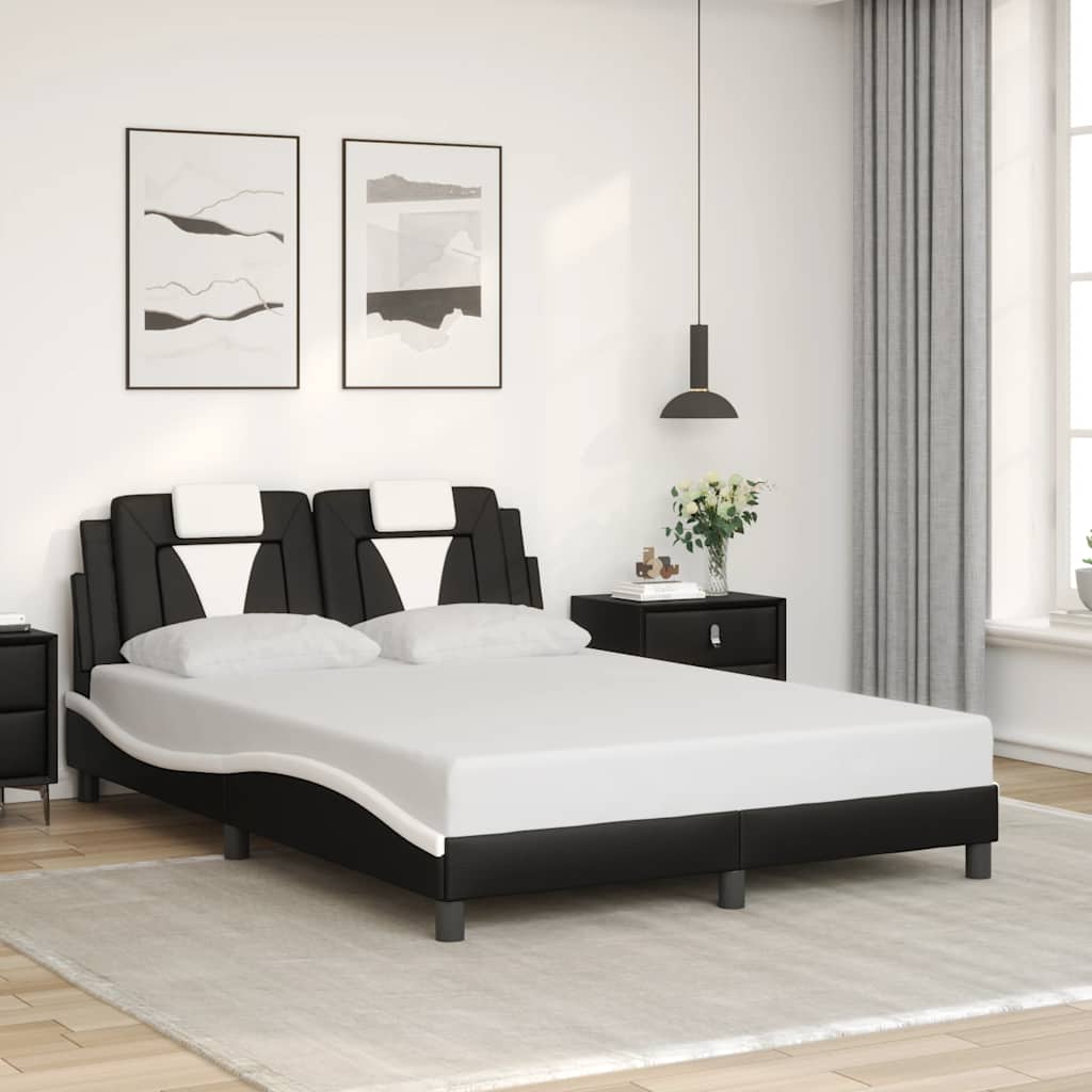 Bettgestell "Viana" ohne Matratze Schwarz und Weiß 140x200 cm
