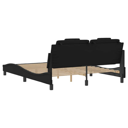 Bettgestell "Viana" ohne Matratze Schwarz 160x200 cm Kunstleder