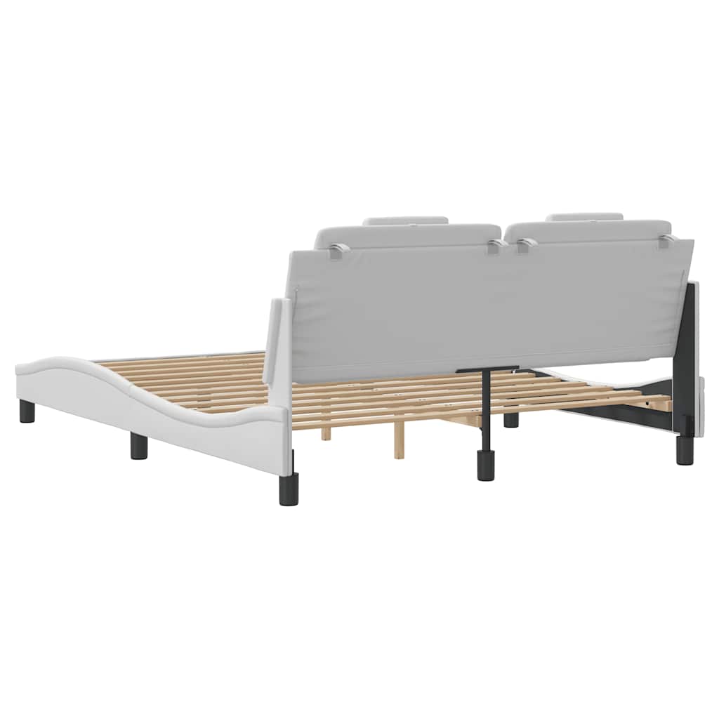 Bettgestell "Viana" ohne Matratze Weiß 160x200 cm Kunstleder