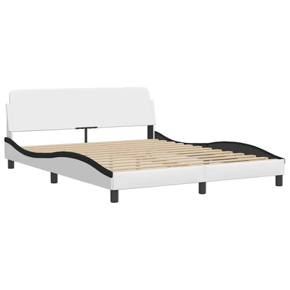 Bettgestell "Viana" ohne Matratze Weiß und Schwarz 160x200 cm