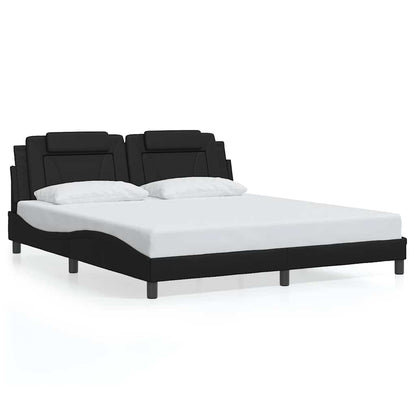 Bettgestell "Viana" ohne Matratze Schwarz 180x200 cm Kunstleder