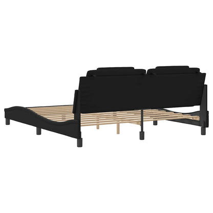 Bettgestell "Viana" ohne Matratze Schwarz 180x200 cm Kunstleder