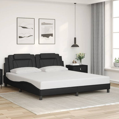 Bettgestell "Viana" ohne Matratze Schwarz 180x200 cm Kunstleder