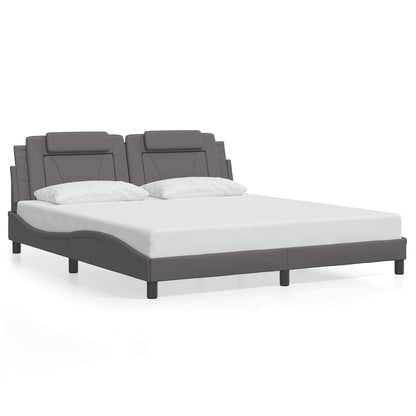Bettgestell "Viana" ohne Matratze Grau 180x200 cm Kunstleder