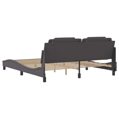Bettgestell "Viana" ohne Matratze Grau 180x200 cm Kunstleder